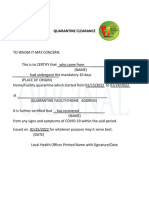 Quarantine Clearance Upload