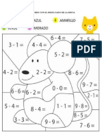 Colorea de Acuerdo Con El Resultado de La Resta