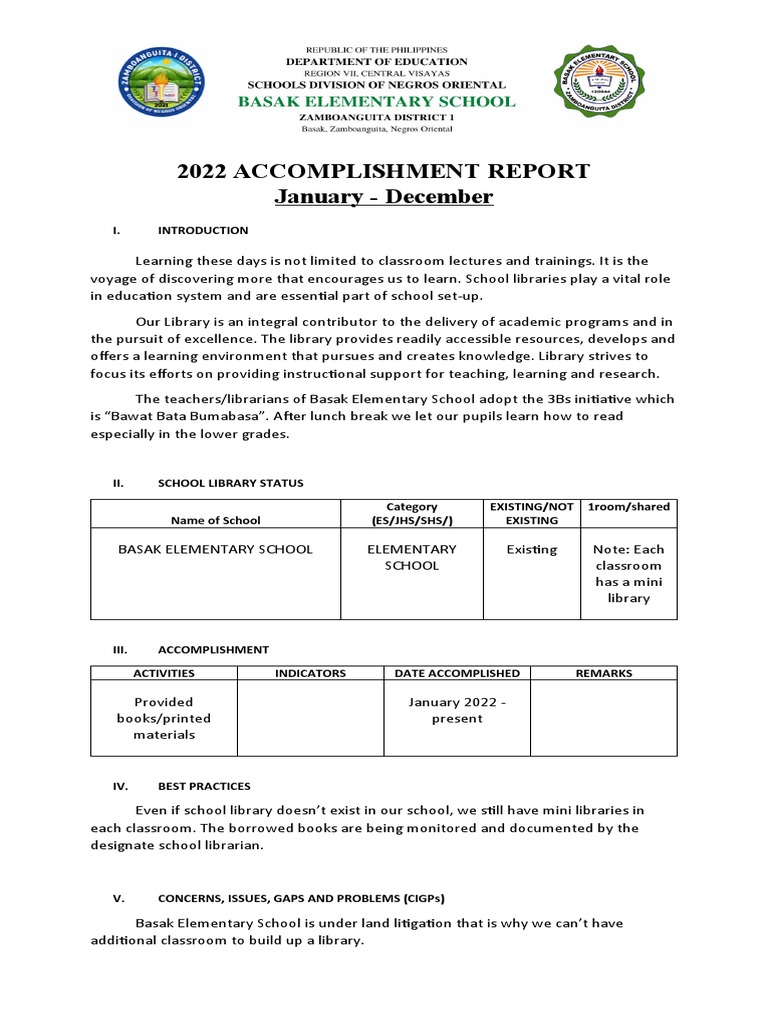 Lib Hub Report Template 1 PDF Libraries School Library