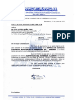 CARTA N°046-2022-GG/EMSEMSA-PGA: "Año Del Fortalecimiento de La Soberania Nacional"