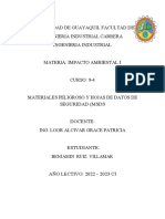 Materiales Peligroso y Hojas de Datos de Seguridad (MSDS