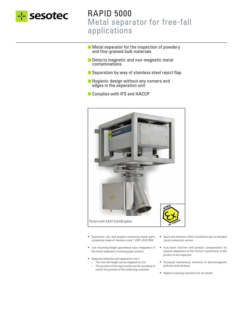 Metal Separator For Free-Fall Applications: RAPID 5000 | PDF | Metals ...