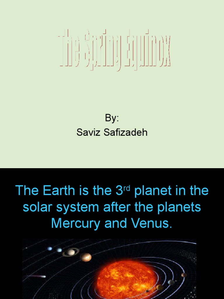 Spring Equinox PDF Earth Celestial Mechanics