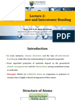 Atomic Structure and Interatomic Bonding: Assoc. Prof. Ir. Dr. Wong Yew Hoong