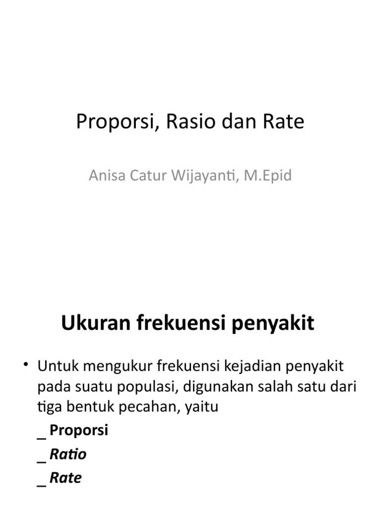 Memahami Proporsi, Rasio, dan Rate | PDF