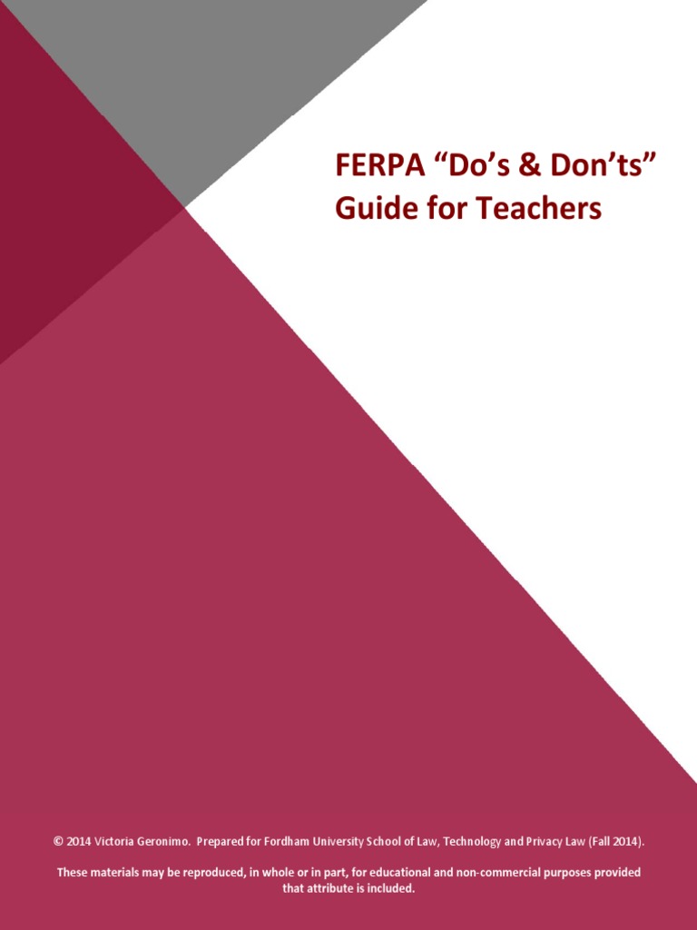 FERPA-DOs and DONTs For Teachers | Download Free PDF | Privacy ...