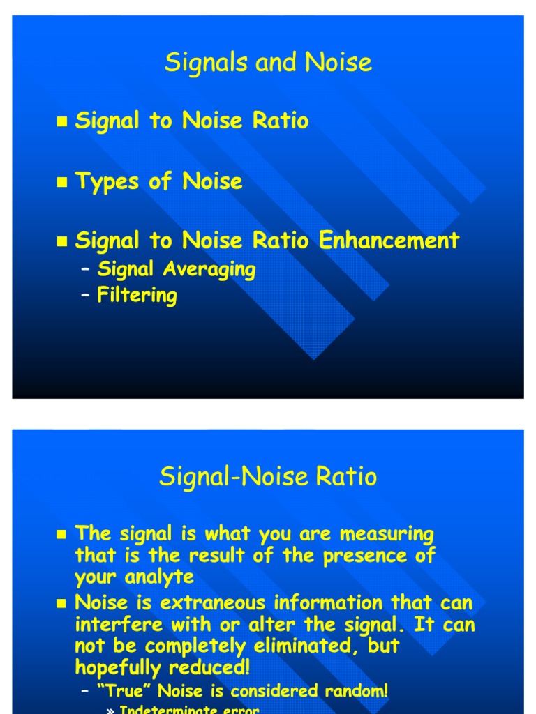 Signal and Noise Analysis Overview | PDF | Signal To Noise Ratio ...