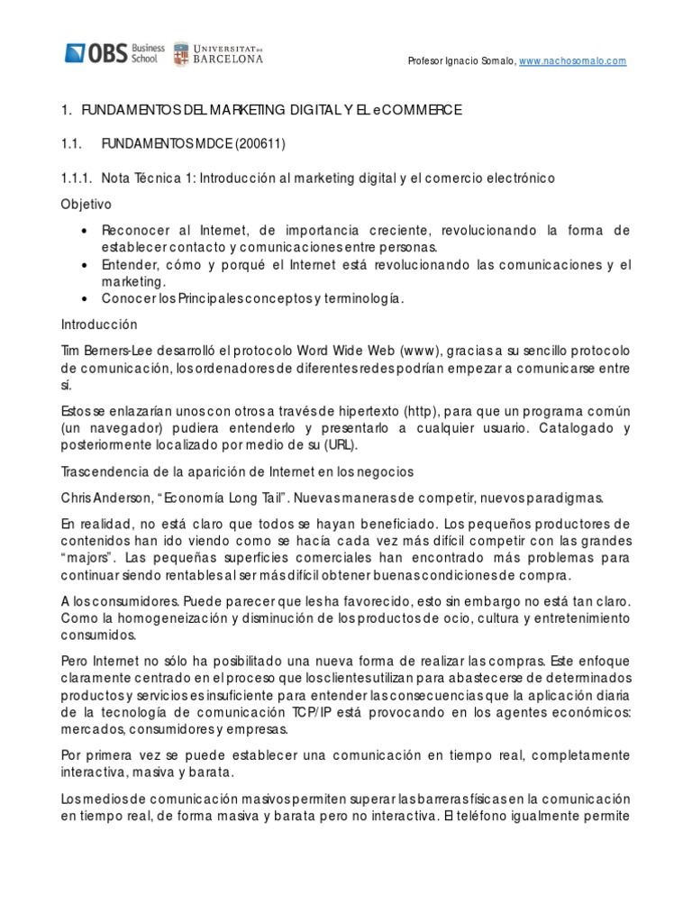 Fundamentos de Marketing Digital y eCommerce | PDF | Marketing ...