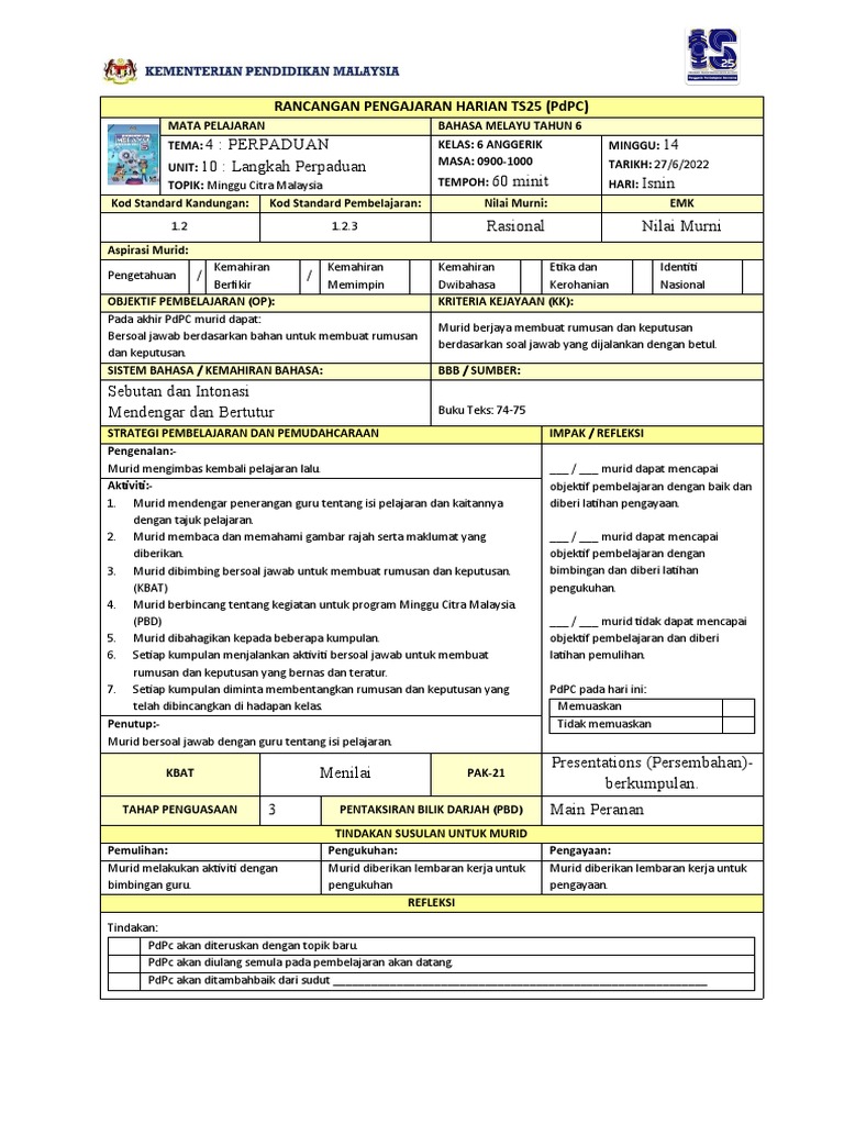 BM THN 6 TS25 (Unit 10) | PDF