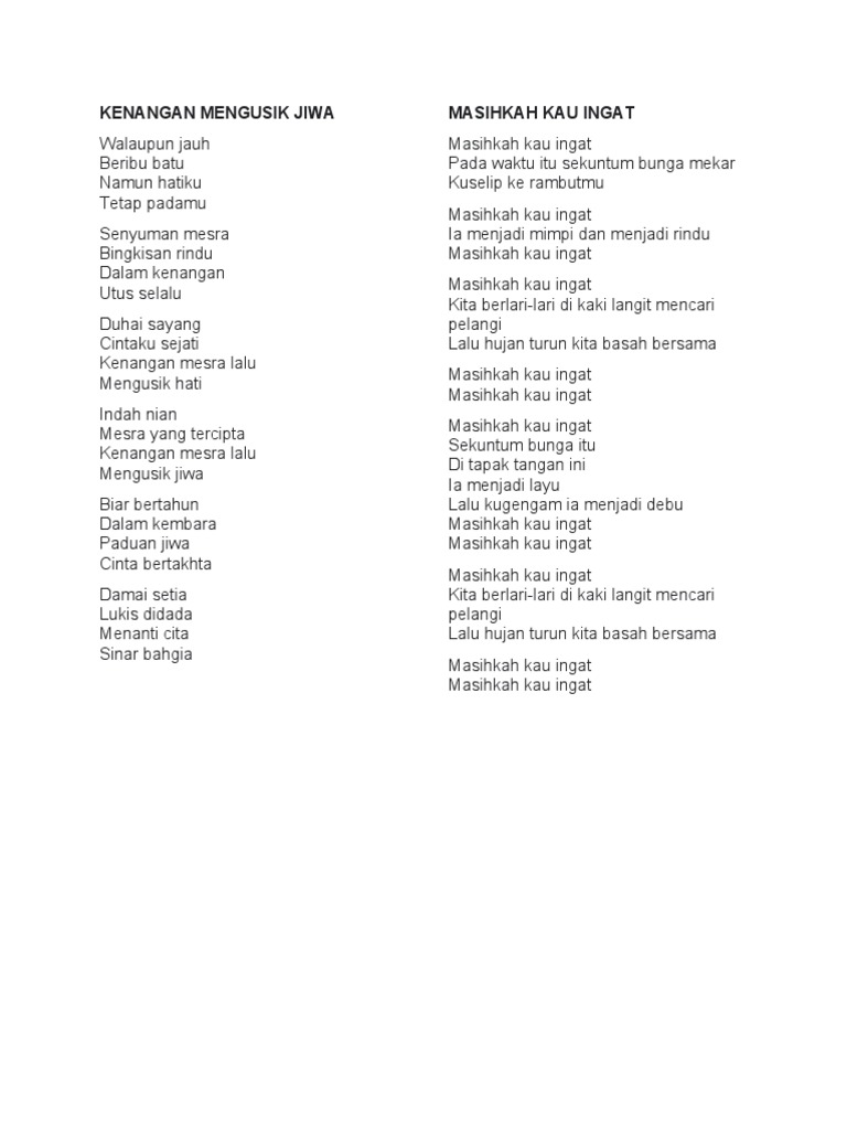 Lirik Dawai yang Menggugah Jiwa dan Membawa Kenangan Kembali