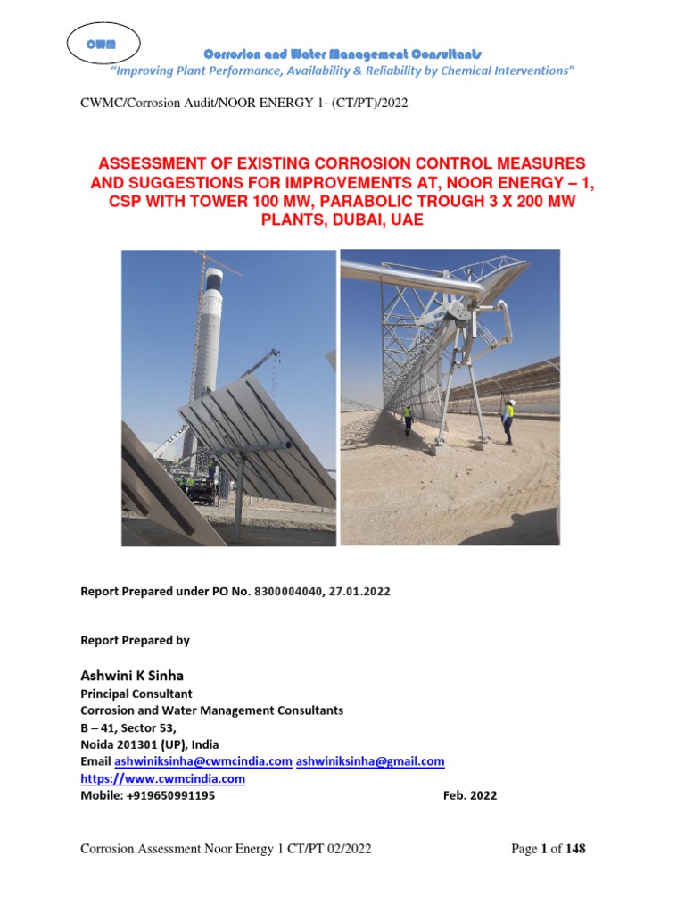 Corrosion Assessment Noor Energy 1 CT PT R0 24.02.2022 PDF