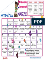 Calendario Inteligencias Múltiples LÓGICO MATEMÁTICAS Marzo