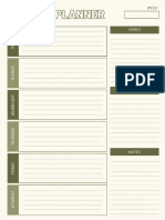 Green Peach Simple Modern Weekly Planner