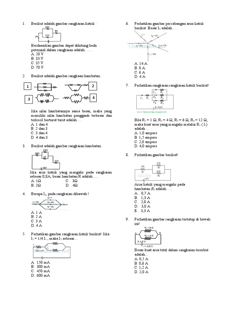 Soal Listrik Dinamis Kelas 9 PDF | PDF