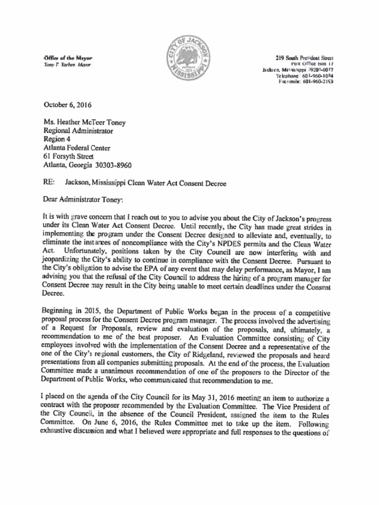 2016 Jackson Letter To EPA PDF