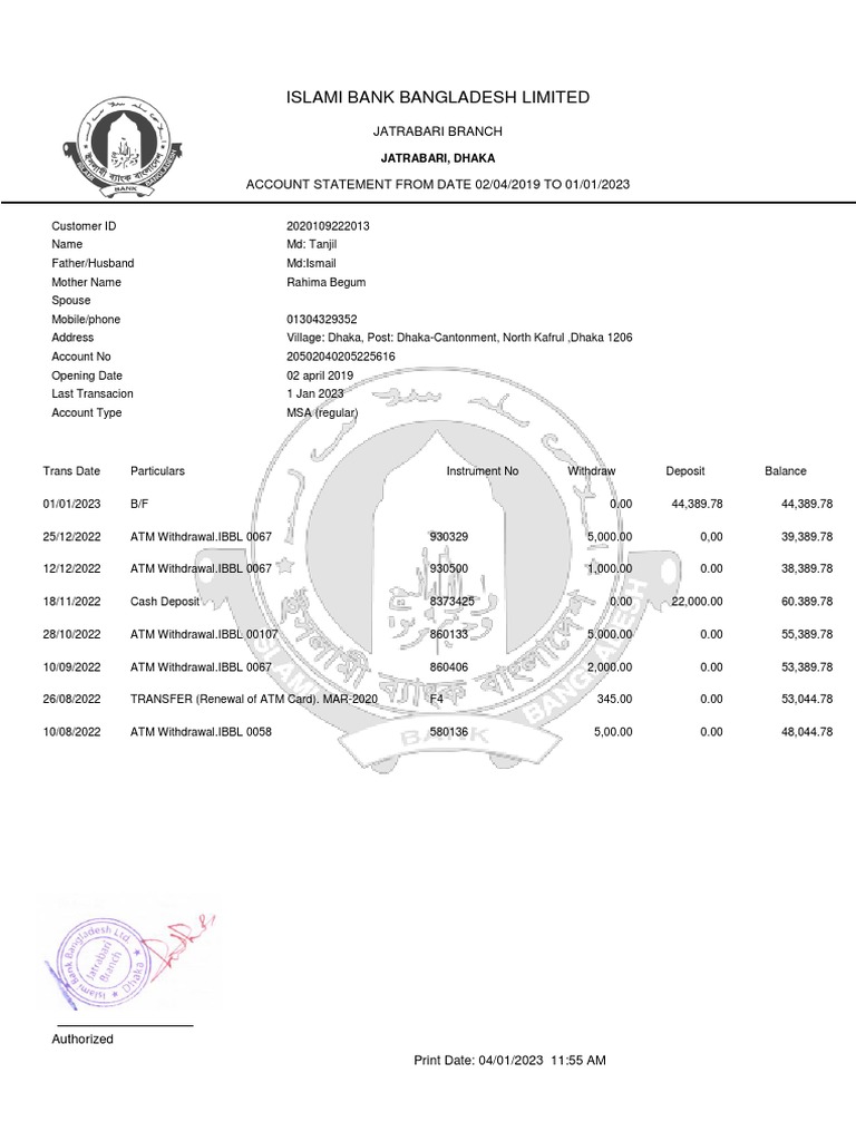 Bank Statment PDF