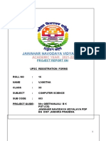 UPSC Registration Forms Project Report TOC