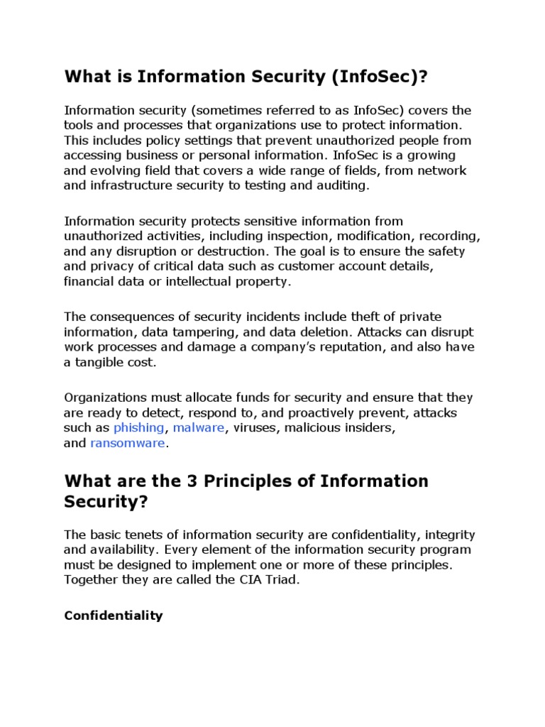 A Comprehensive Overview of Key Information Security Concepts