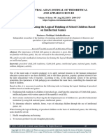 Methodology of Forming The Logical Thinking of School Children Based On Intellectual Games