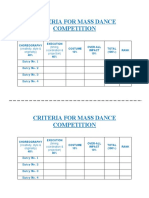 Criteria For Mass Dance Competition