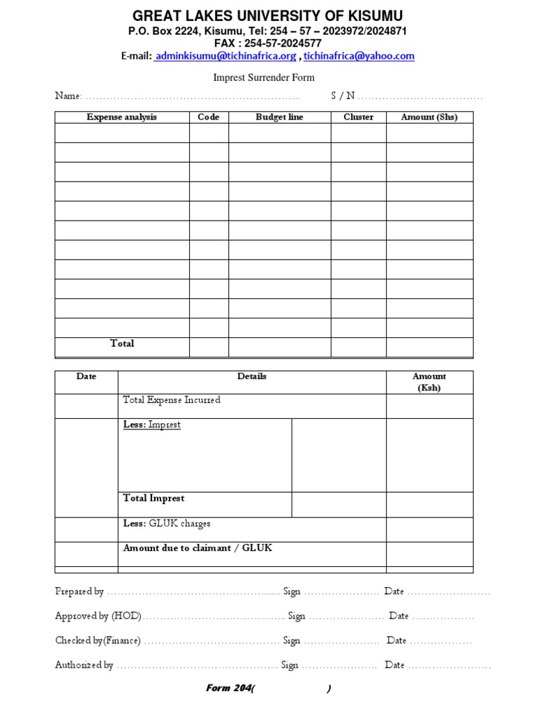 Imp Rest Surrender Form | PDF