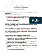 Narasi Sistem Pencernaan Manusia