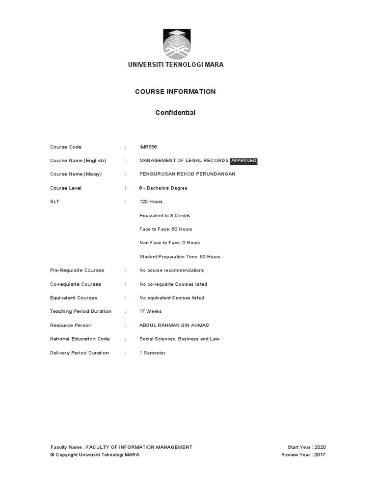 Course management of legal records download free pdf records
