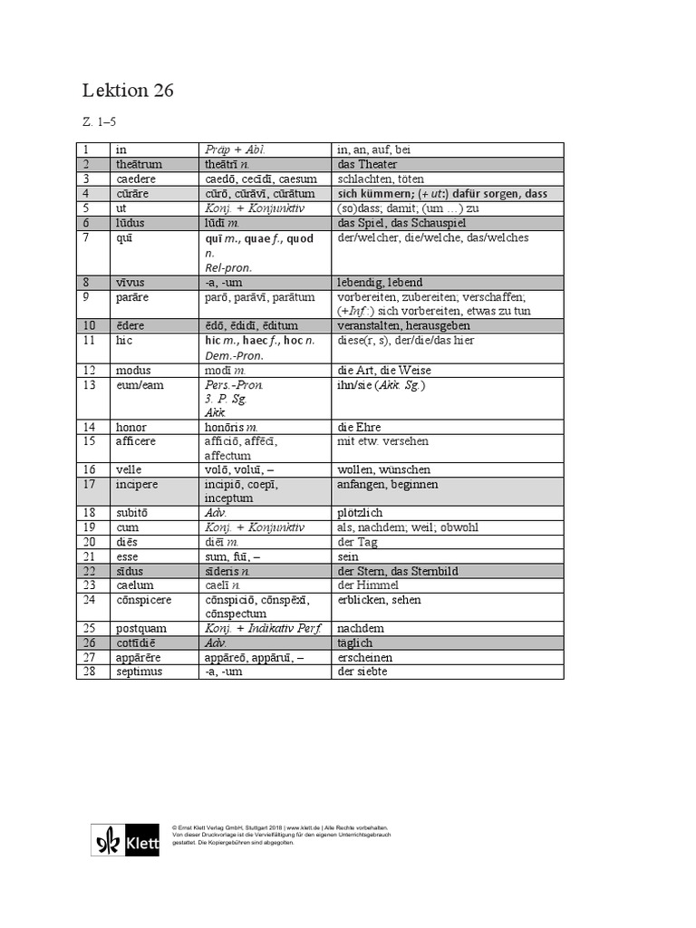 Pontes - Vokabelliste - Lektion - 26 2 | PDF