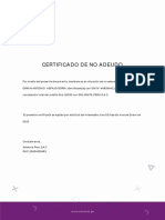 Certificado de No Adeudo: ERWIN ANTONIO ASPAJO SORIA, Identificado (A) Con DNI #46858642, Por Concepto de La