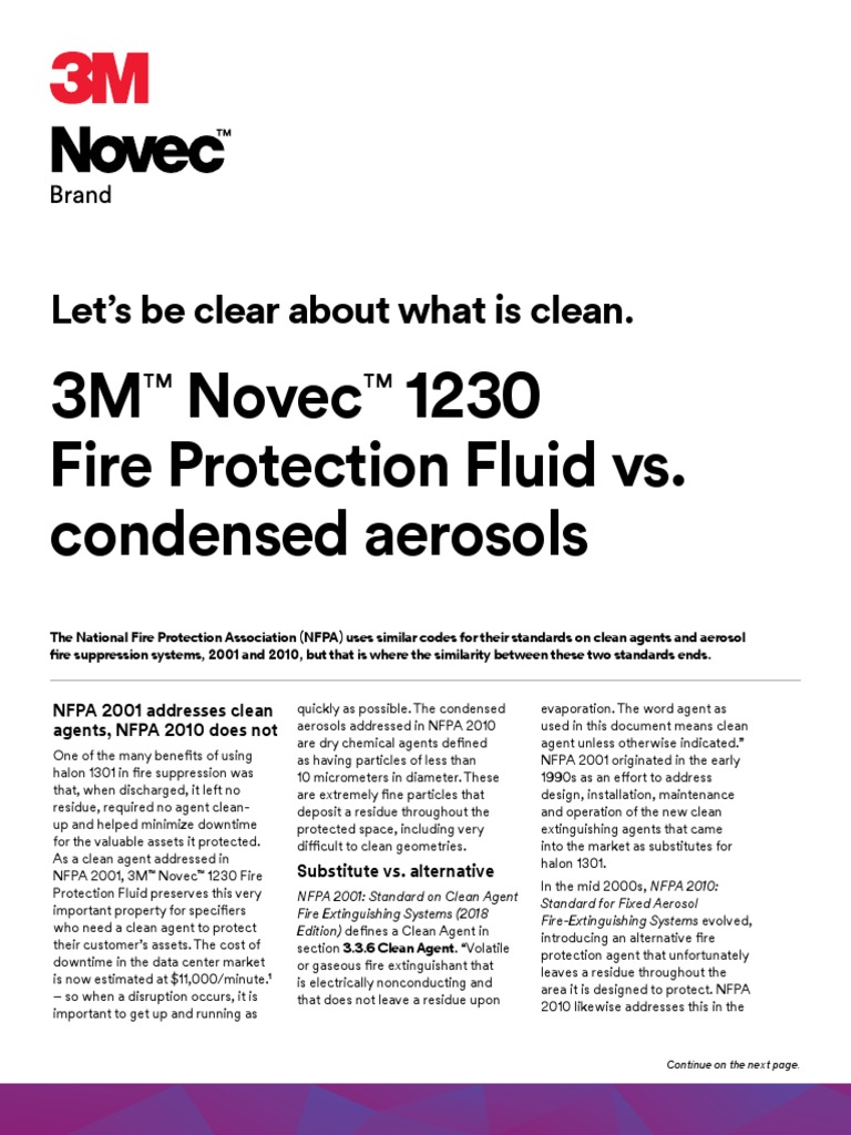 Novec vs. Condensed Aerosols Tech Bulletin PDF Aerosol