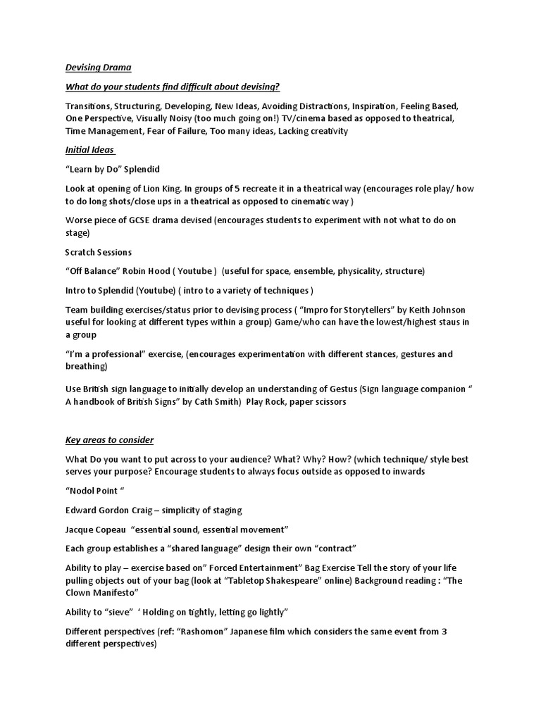 Devising drama splendid workshop pdf theatre