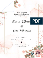 Pink & Peach Organic Flower Wedding Invitation Potrait