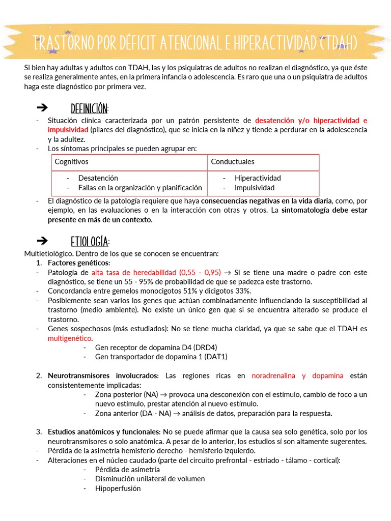 Tdah Y Pdf Desorden Hiperactivo Y Deficit De Atencion Espectro