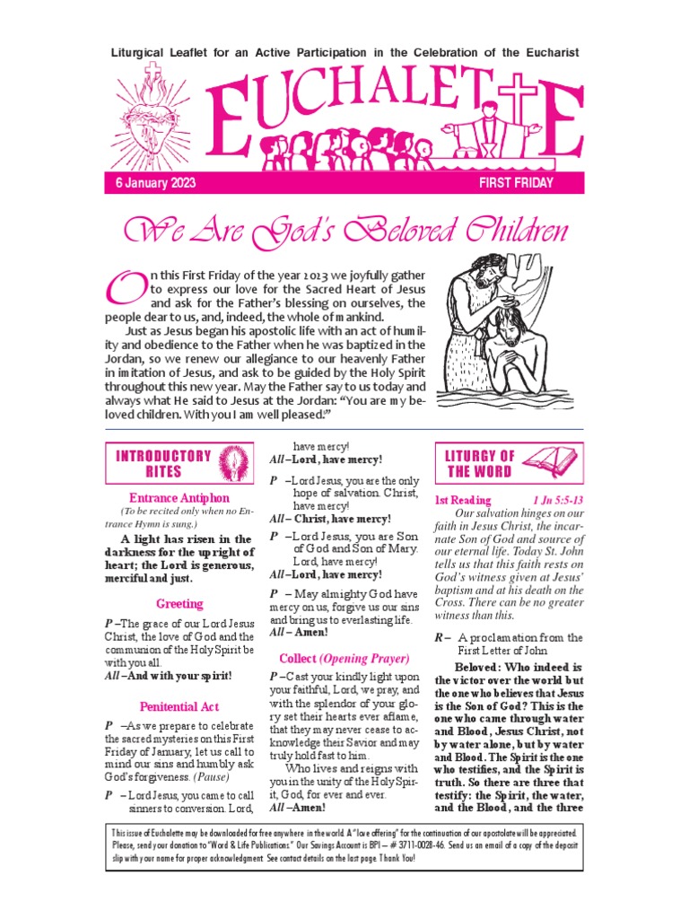 First Friday Eucharistic Celebration Guide | PDF | Jesus | God The Father