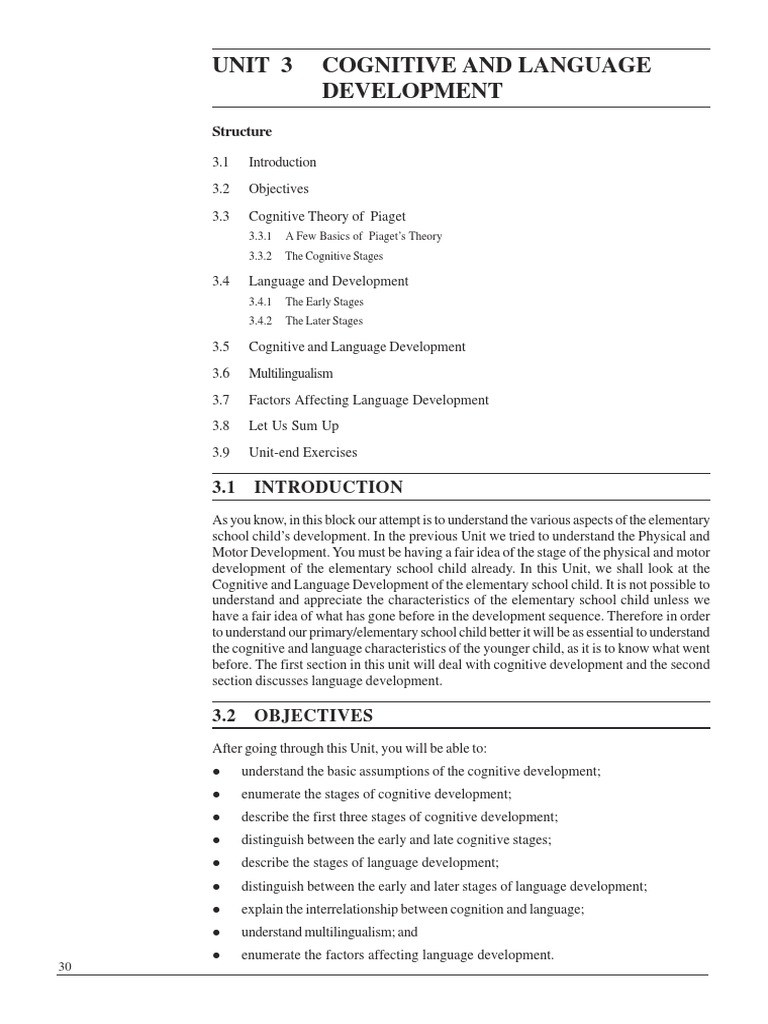 Unit-3Cognitive and Language Development | PDF | Cognitive Development ...