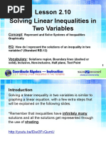 Lesson 2 10 Solving Linear Inequalities in Two Variables