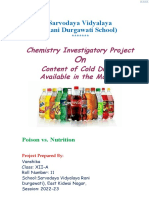 Chemistry Investigatory Project Content of Cold Drinks Available in The Market