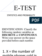 PRE-TEST Stats and Prob