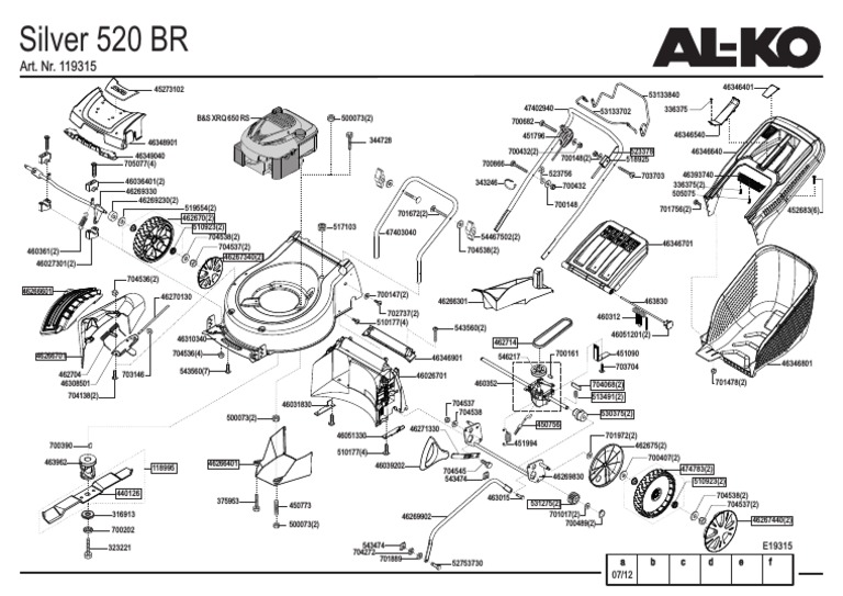 ALKO Silver 520 Parts PDF
