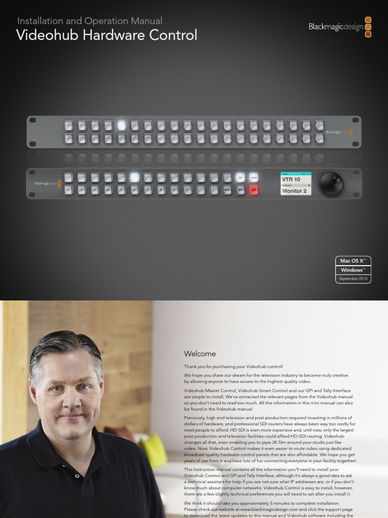 Videohub Hardware Control Download Free PDF Ip Address Computer
