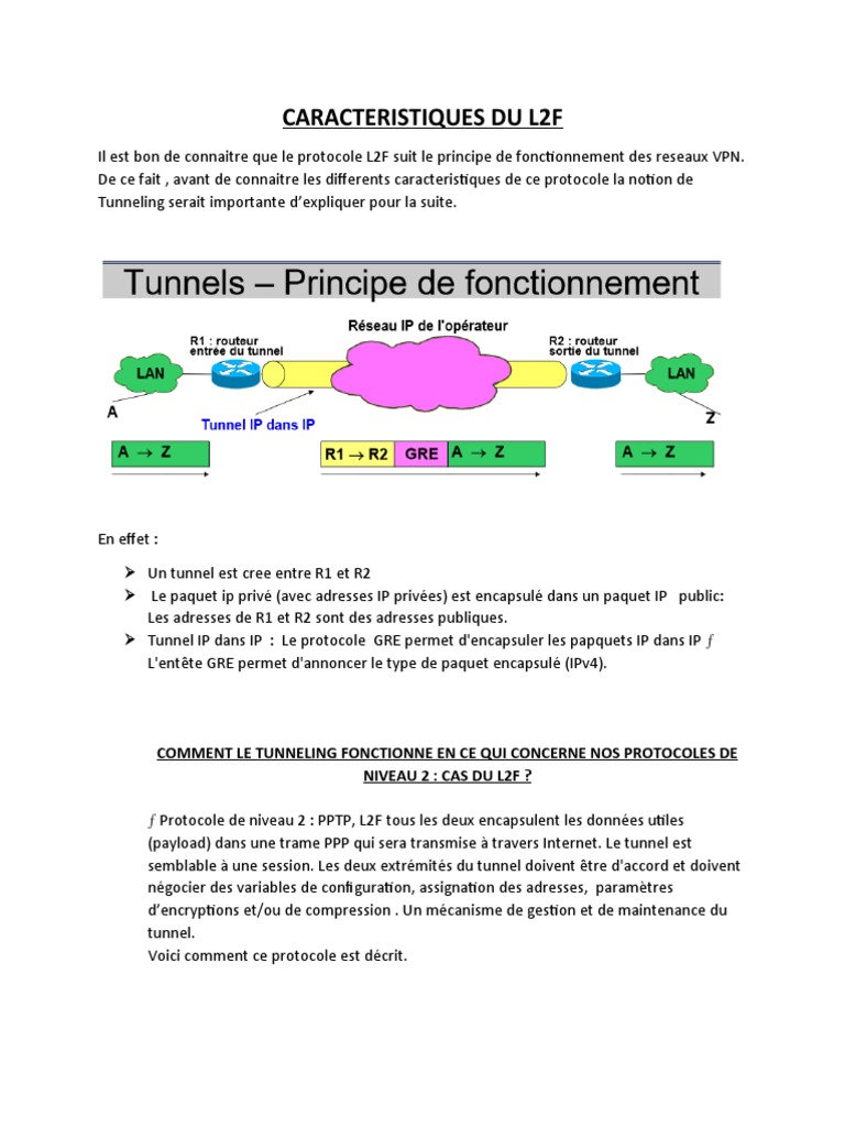 Caractéristiques du protocole L2F | PDF | Réseau privé virtuel ...