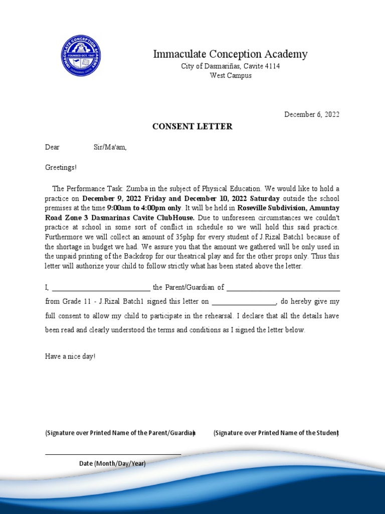 Consent Letter Zumba 1 PDF