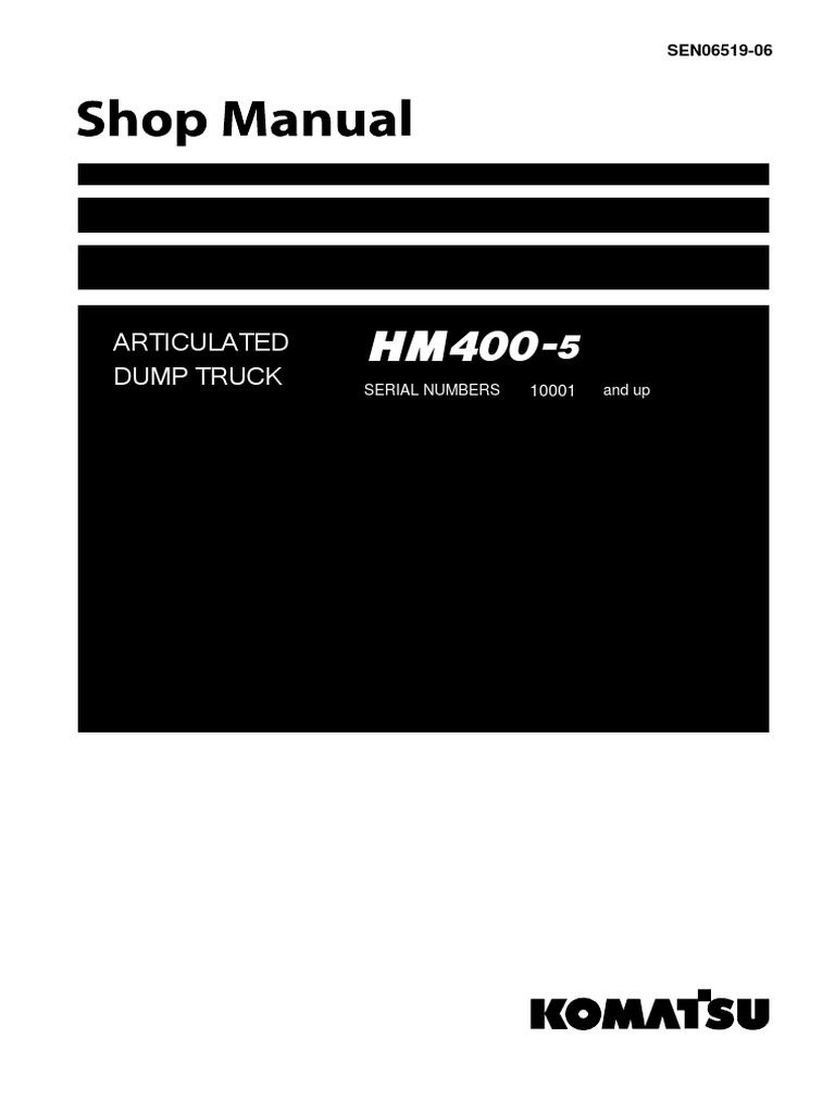 Komatsu HM400-5 Shop Manual | PDF | Brake | Troubleshooting