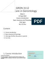 GRON3112 Basic Care in Gerontology L.1 Course Introduction Basic Anatomy and Physiology Vital Signs