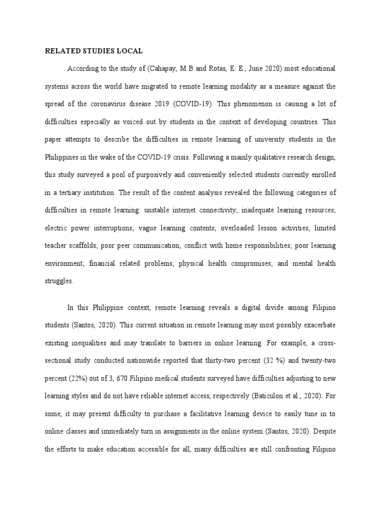 Challenges of Remote Learning in PH | PDF | Teaching Method | Learning