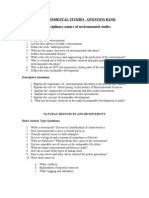 Environmental Studies - Question Bank Multidisciplinary Nature of Environmental Studies