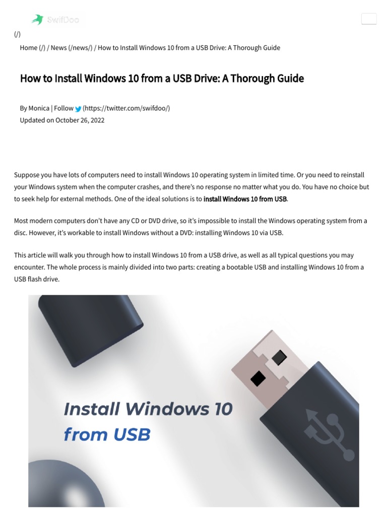 How To Install Windows 10 From A USB Drive: A Thorough Guide | PDF ...