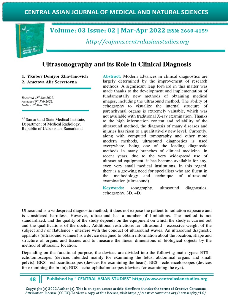 Ultrasonography and Its Role in Clinical Diagnosis | PDF | Medical ...