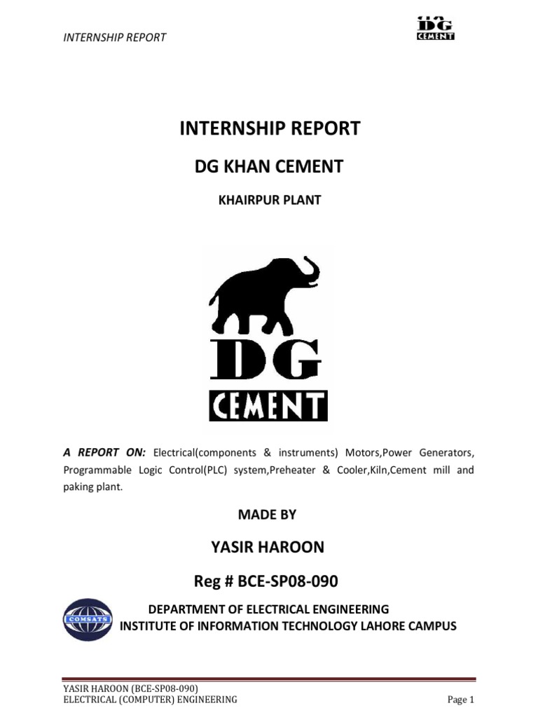 DG Cement Internship Report | PDF