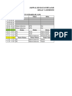 Jadwal KBM Kelas 7a